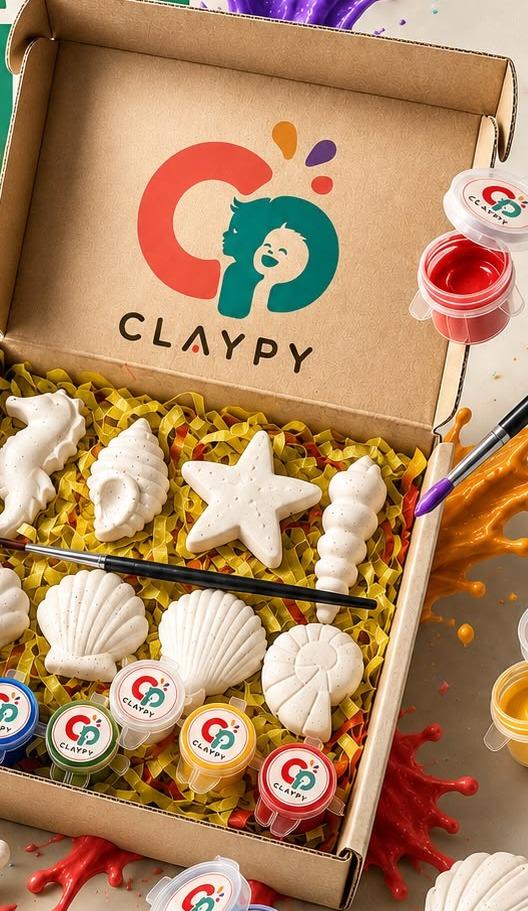 Claypy sea shells and starfish figurines kit